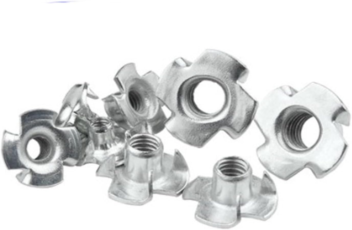 10-50pcs M2 M3 M4 M5 M6 M8 M10 M12 Wood Insert Four Claws Nut Speaker Nut T-nut Blind Pronged Tee Furniture Nut (Color : 50PCS, Size : M10)