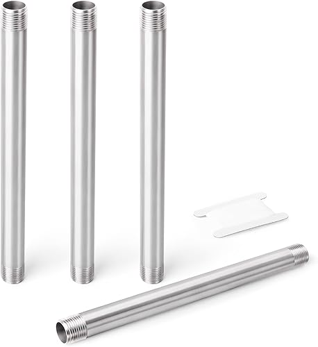 Miniatura 34 de TAISHER 2 accesorios de tubería de acero inoxidable, 1/4 pulgadas NPT x 1/4 pulgadas NPT macho roscado, tubo fundido de pezón de 10 pulgadas