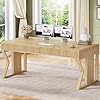 SEDETA 55 Executive Office Desk with 3 Drawers, Home Office Desk with Storage Drawers, Computer Writing Desk Study Table, Natural Oak