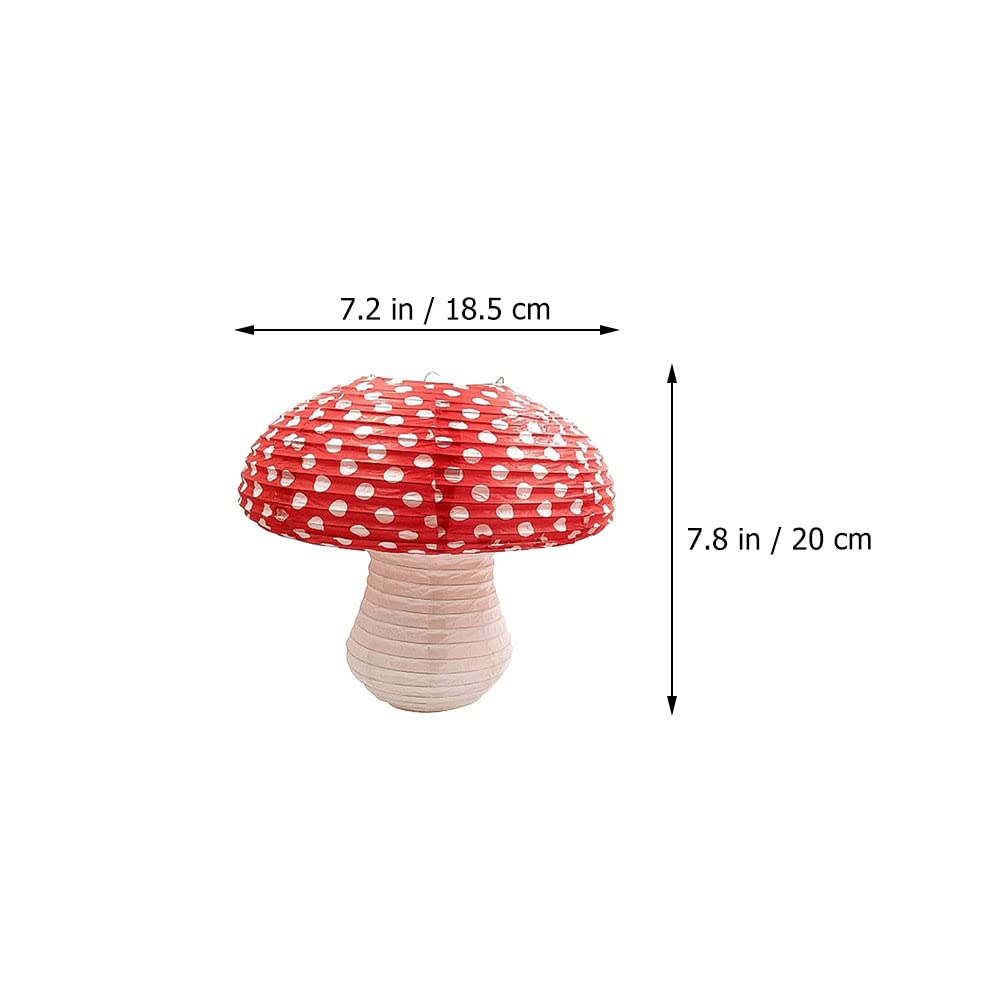 LUOZZY 3 Pcs Mushroom Lanterns 3D Paper Mushroom Hanging Ornament for Forest Jungle Wonderland Theme Birthday Party Decor