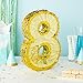 Gold Foil Number 8 Pinata - Shimmering Gold Pinatas for Birthday Party - Durable Corrugated Paper Construction - Easy-Fill Top for Quick Setup - 17 x 11.5 x 3 in