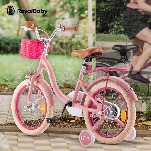 Image of Royalbaby Princess Girls Kids Bike 12 14 16 18 20 Inch Children Bicycle with Basket for Age 3-12 Years