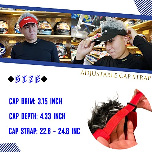 Coouv Adjustable Sun Visor Hat With Wig Spiked Hairs Fashion Baseball Golf Cap For Men & Women (Novelty, Checked Brown) #TOP6