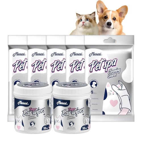 MIOSSZI 140 Pcs Pet Cleaning Deodorizing Wipes Kit for Dogs &amp; Cats Daily Cleaning Paws, Face Tear Stain &amp; Full Body &amp; Sensitive Skin, Gentle &amp; Unscented, Hypoallergenic Ingredients Pet Grooming Wipes