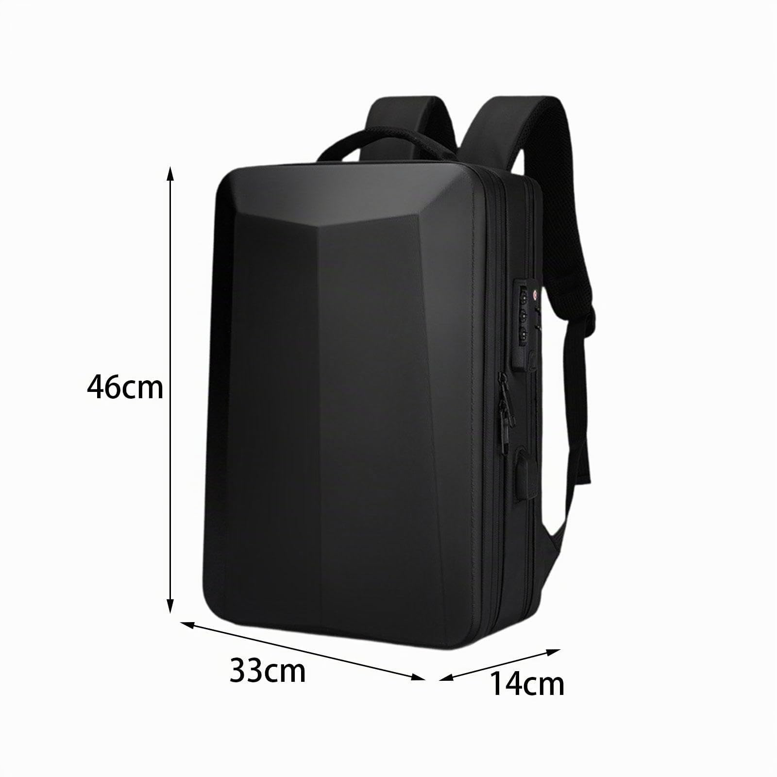 Sac à Dos pour Ordinateur Portable à Coque Rigide Sac à Dos de Jeu pour Hommes étanche, Noir 17 Pouces