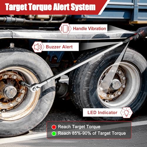 Image of VANPO Digital Torque Wrench 3 /4-Inch, 37-737 ft-lb. for Heavy Equipment | ±2% Accuracy, Electronic Torque Wrench with LED, Buzzer & Vibration Alert for Wind Turbine, Mining Equipment & Industrial