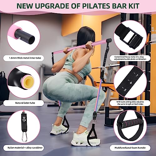 THYWD-Pilates-Bar-Kit-with-Resistance-Bands-for-Women-Men-Multifunctional-Portable-Pilates-Stick-Equipment-Home-Gym-Workouts-Yoga-Exercise-Fitness-Pilates-Stretch-Fusion-Bar-for-Full-Body-Shaping