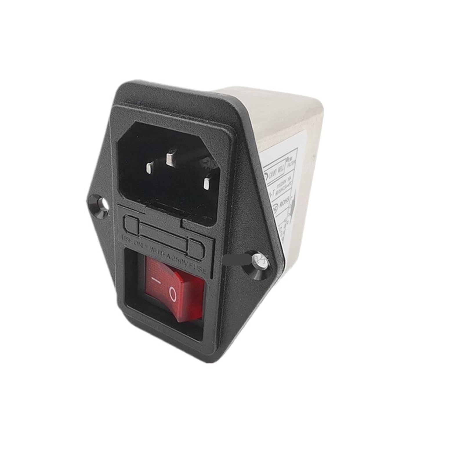 JJHQOKYNA CW2 series single phase 220V AC power filter CW2A-10A-T with fuse 10A 6A socket type purifier(CW2B-06A-T with lamp)