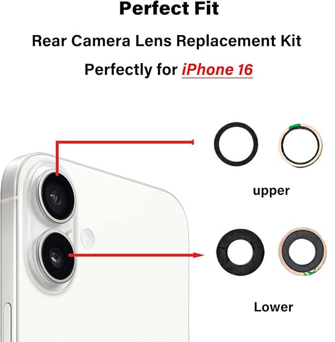 Achtercamera glazen lens vervanging compatibel met iPhone 11 Pro/11 Pro Max, anti-lenzen kras en waterdicht, achteruitrijcamera lens vervanging met