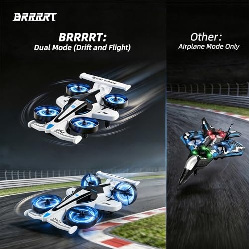 Image of BRRRRT Remote Control Airplane，360 Flip and with Drift Tires, Land and air Capable RC Airplane
