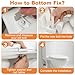 LRVAE 4 Sets Toilet Seat Screws, Including Plastic Bolts, Nuts and Washers, Durable Toilet Seat Bolts Replacement Kit to Fix Loose Top, Sleek Toilet Lid Hardware Screw 3-in-1 Fasteners