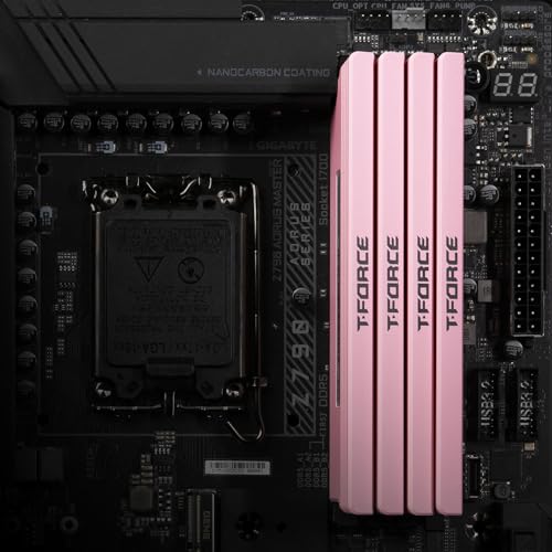 Image of TEAMGROUP T-Force XTREEM DDR5 Ram 48GB (2x24GB) 7600MHz PC5-60800 CL36 M-DIE Desktop Memory Module Ram for Intel XMP 3.0 & AMD Expo Compatible Pink FFPD548G7600HC36EDC01