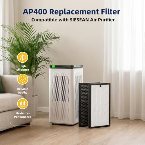 FMDZFL AP400 Replacement Filter Compatible with SIESEAN AP400 Air Purifier, 8 Pack with 4 H13 True HEPA Filters and 4 Activated Carbon Filters by FMDZFL - Used condition - Image 2