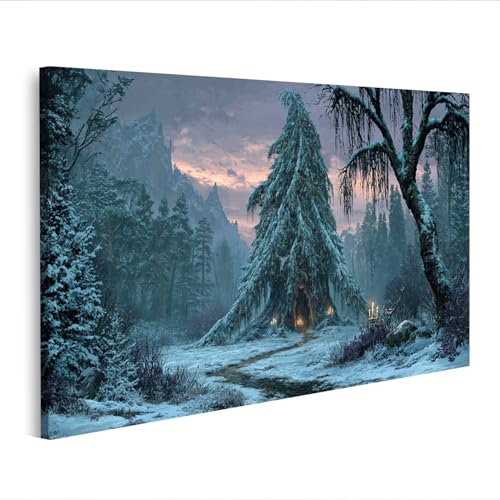 Tableau arbre d'hiver magique une évasion poétique pour passionnés