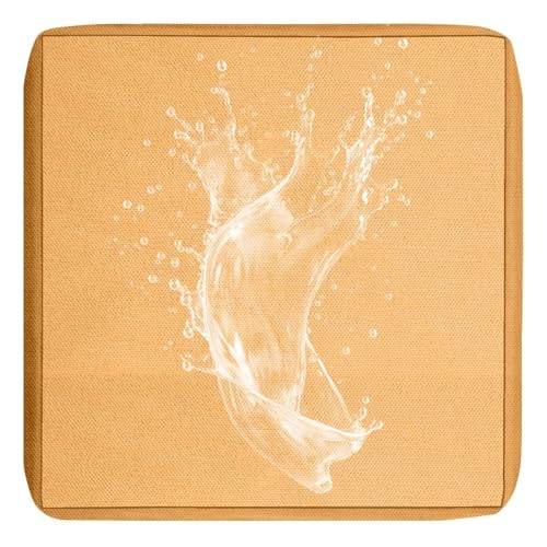 JORTUIO Pack de 1/2/4 Funda de Cojín de Asiento Sofá Exterior Impermeables,50x50 60x60 Cubierta de Cojines de Asiento Patio，para Interior, Exterior，Silla，Jardin，Muebles de Ratán(Gold,50x45x10cm1pcs)