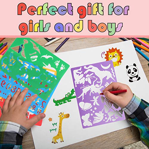 Image of HADDIY Kids Drawing Stencils Set,20pcs Templates for Painting＆Card Making