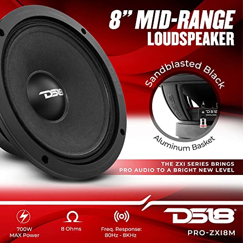 Image of DS18 PRO-ZXI8M 8 inch Car Audio Mid-Range Loudspeaker 600 Watts 8-Ohm (1 Speaker)