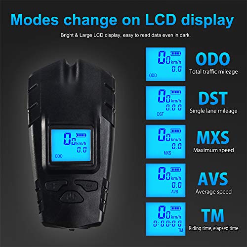 image for VLOXO Bike Speedometer with Bike Light Set, IPX7 Waterproof Bike Odome