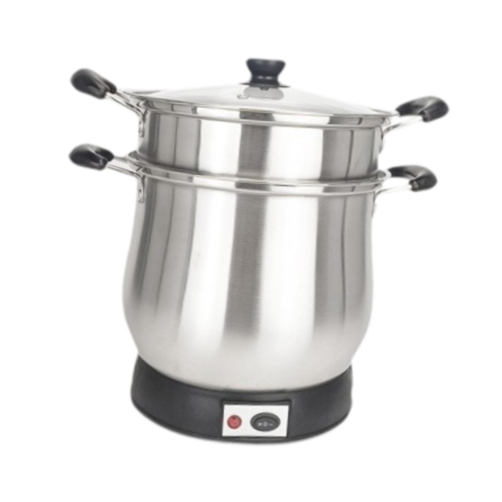 bnf Stainless Steel Stockpot 7L Simmer Pot for Thai Sticky Rice Pasta Vegetables|Home & Garden|Home & Garden|Home & Garden|1 Electric Stainless Steel Soup Pot withSteamer Basket (EU Plug)-image-23