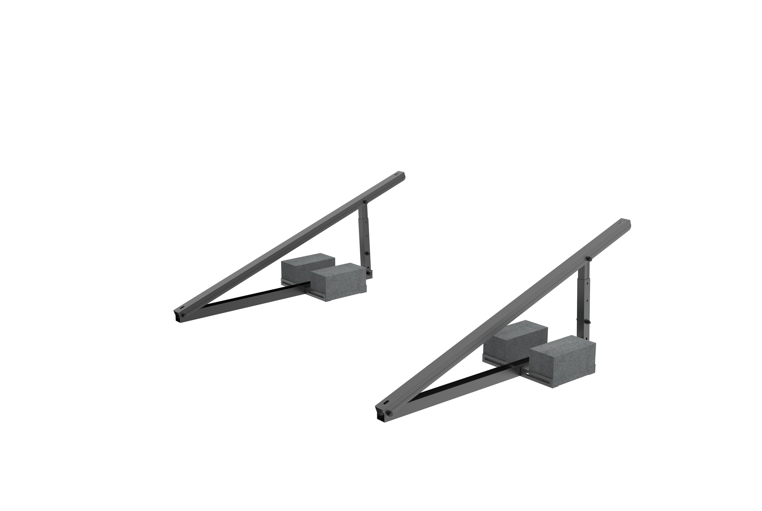 Solarway Balkonkraftwerk Halterung für Solarpanel | Balkon, Geländer, Fassade und Flachdach Befestigung für 2 Solarmodule Halterung Set | Neigungswinkel 15-30° | Schwarz
