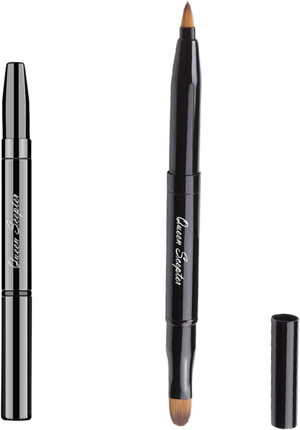 Retractable Lip Brush Concealer Makeup Dual End Travel Size Lipstick Brush With Cap