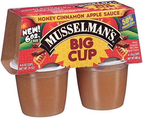 Musselman's Big Cup Honey Cinnamon Apple Sauce, 6 Ounce (Pack of 12)