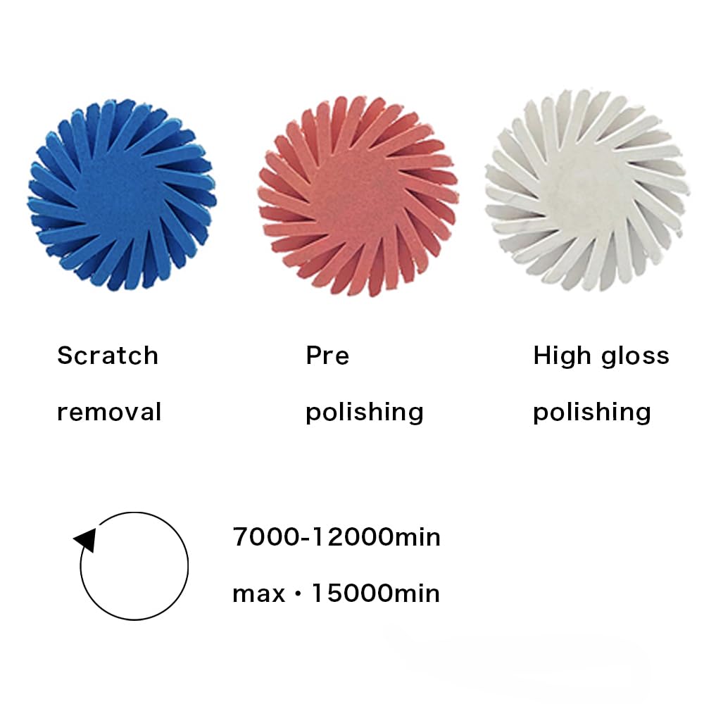 DENTASOP Dental Polishing Disc, 6pcs/Set 3 Colors Mixed Resin Polishing Disc Kit Dental Composite Spiral Flex Brush Brushes with Clear Plastic Box