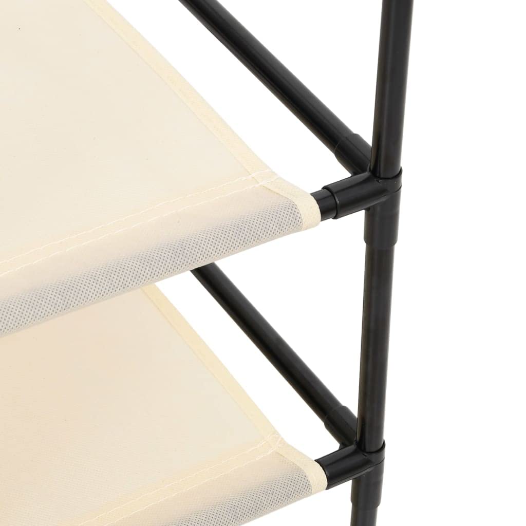 Lagerschrank mit 6 Schubladen aus Stahl und Stoff 55×29×55 cm Creme Stauraum für Büro, Wohnzimmer, Flur, Garage, Werkstatt, Organizer für Akten, Kleidung, Werkzeug