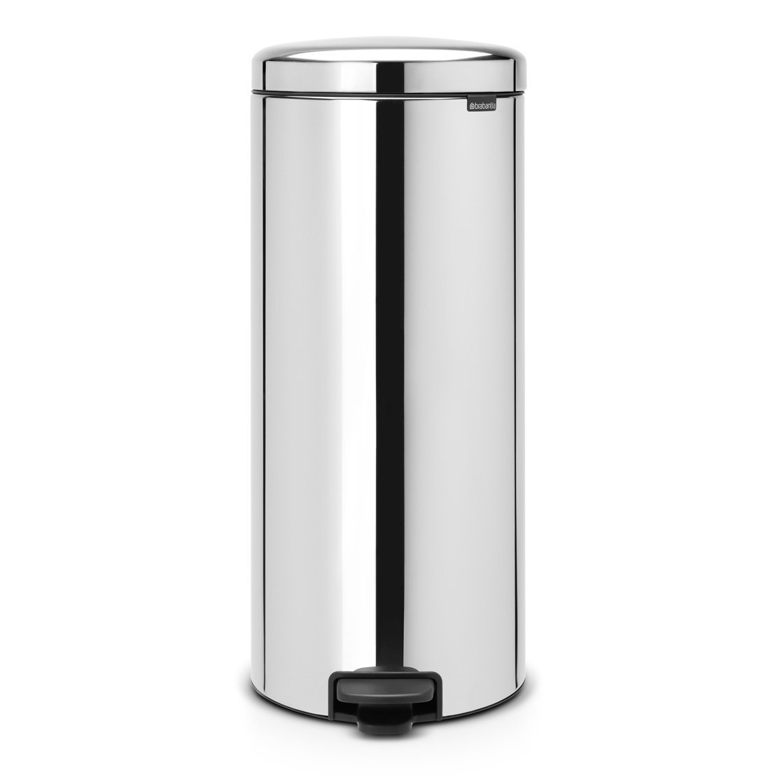 Brabantia New Icon Step Trash Can (8 Gal/Brilliant Steel) Soft Closing Kitchen Garbage/Recycling Can with Removable Bucket