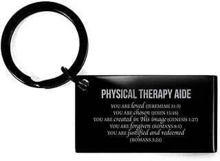 Physical Therapy Aide Keyring Religious gifts, To My Physical Therapy Aide You are loved, you are chosen Romans 3:24, Physical Therapy Aide Inspirational Faith Christian Bible Verse Baptism Christmas