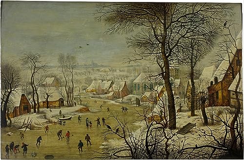 Poster paysage d'hiver Brueghel le Jeune SERENDIPITP toile 50x70