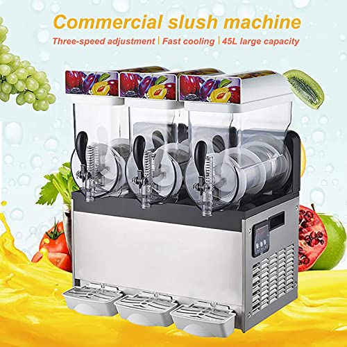 Commercial Ice Slush Maschine, 45L Theke Snow Slushie Maker, Edelstahl Elektrische Eis Slushy Maschine Smoothie Frozen… – Bild 3
