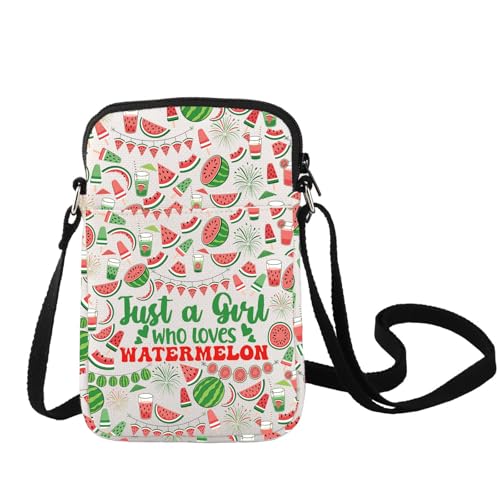 LEVLO Funny Watermelon Crossbody Bag Fruit Lover Gift Just A Girl Who Loves Watermelon Shoulder Bag Watermelon Mercha (Watermelon C Bag)