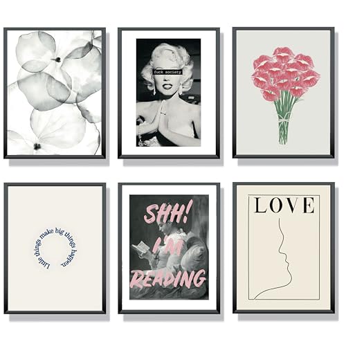 Winund Laminas Decorativas pared 30x40 cm, SIN MARCO, Set de 6 Posters para pared, cuadros decoracion dormitorios, cuadros decoracion salon modernos, laminas para cuadros, cuadros y laminas