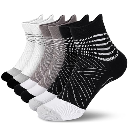 Image of IRAMY Compression Ankle Support Socks Women - Wicking, Cushioned Athletic, Plantar Fasciitis Relief 2 /3 /6 Pairs