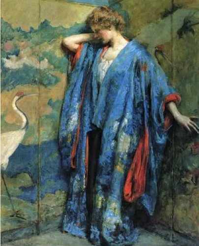 Peinture à l'huile haut de gamme Blue and Yellow 1910 Robert Reid toile de maître 30x36