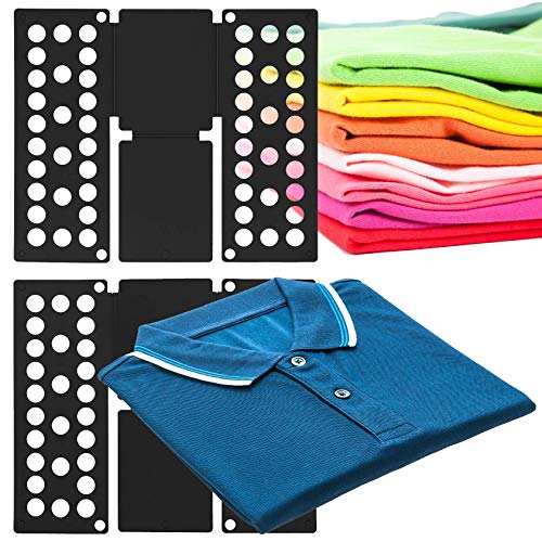MovilCom® Doblador de Ropa, doblador de Camisas, Tabla para Doblar Camisas, Laundry Folder Negro