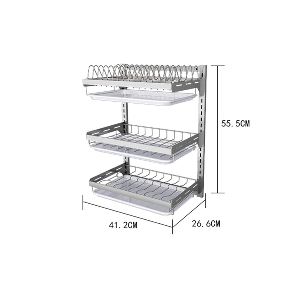 Storage rack Acciaio Inossidabile 201 Mensole da Parete Mensola angolare Slot Indipendente Risparmio Di Spazio (Portanti: 20 Kg) Bene/Argento / 5cm