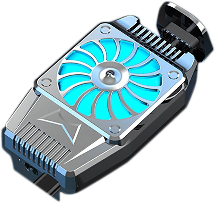 Mobile Phone Cooler Mobile Game Cooler for and Android Mobile Phone Cooling Fan Rechargeable Silver