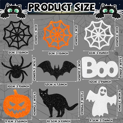 Image of 27 Pcs Halloween Cleaning Sponges Non Scratch Kitchen Scrub Sponges Pumpkin Bat Ghost Cat Spider Halloween Dish Sponge Temperature Sensitive Household Scrubber for Kitchen Dish Pots Pans