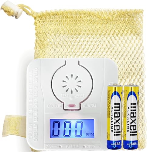 PTTech 一酸化炭素チェッカー 【 防災製品等推奨マーク認証品】キャンプ用 電池付き 一酸化炭素警報器 車中泊 防災用品 法人採用モデル(PT002ホワイト)