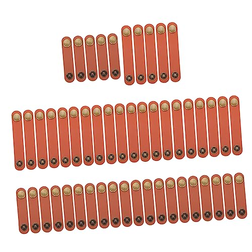 Angoily 50 piezas organizador de cables PU para auriculares y cables de carga, ligero, portátil y fácil de usar, previene enredos y mantiene tu espacio ordenado, color chocolate y marrón