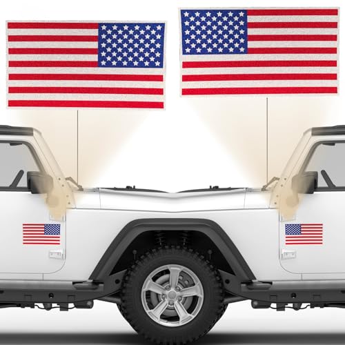 Image of American Flag Decal - USA Tactical Military Subdued Patriotic (Set of 2) 3 x 5 inches Premium Waterproof Vinyl Decal Stickers for Car Truck (Reflective Sticker, 5 inches x 3 inches)