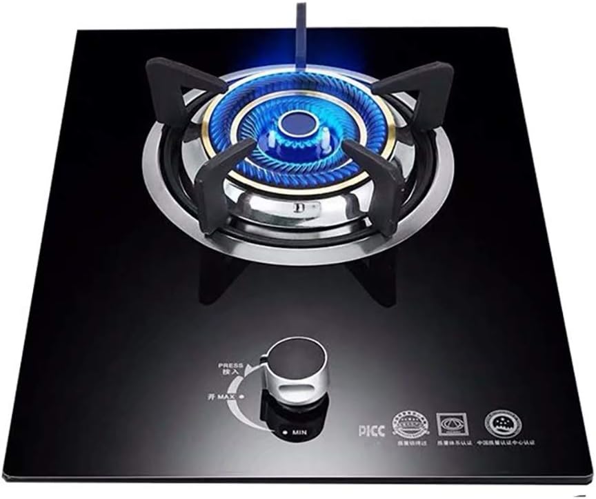 Upgrade Gas Stove Black Tempered Glass Gas Cooktop 3.4kW Triple Ring Burner With Zinc-magnesium Alloy Rotary Button And Flame Failure Protection (Double Burner Stove) [Energy Class A] (Colo