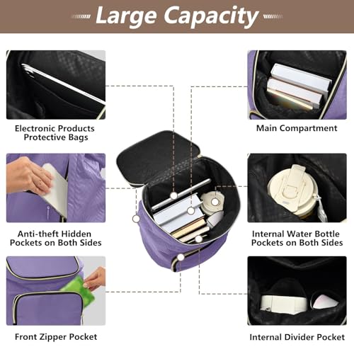 Mochila antirrobo mujer cómoda Violet estilo casual para diario 5