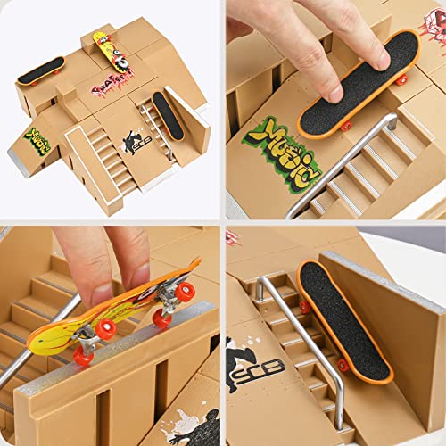 Lrgkcne Fingerboard Skatepark,13 Pcs Finger Skate Park Kit For Kids Gift, Mini Finger Skateboard Ramp Set， Kids Toy & Gift For Boys And Girls Ages 6 And Up #TOP3