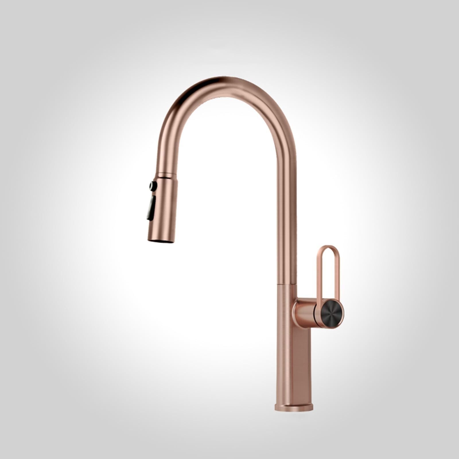 Tapeur de mélangeur de cuisine jet orientable 360 mitigeur beige or rose 1 trou