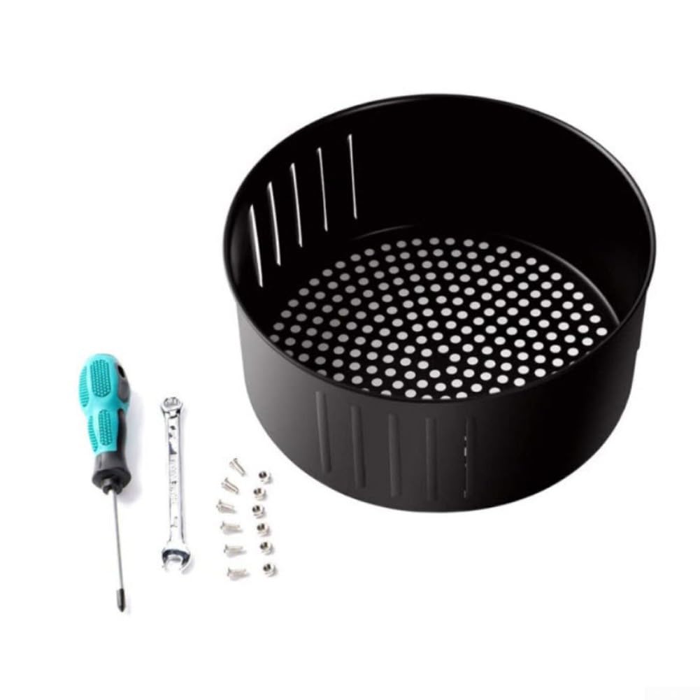 Cesta de freír de 2,6 l, cesta de hierro negro para freidora de aire caliente, colador de pasta, accesorios de cocina (3,5 L)
