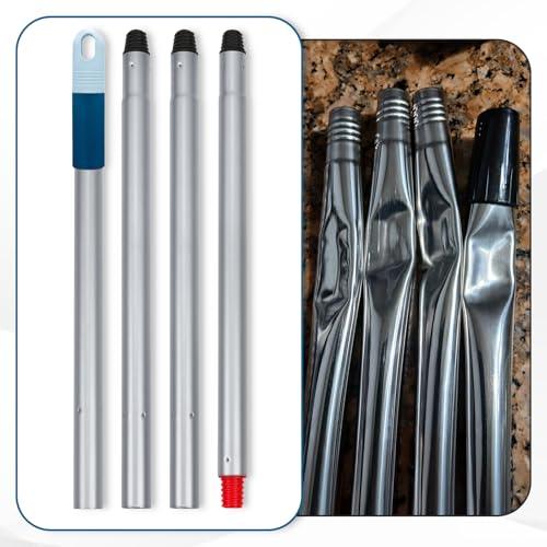 Image of Stiff Bristle Deck Brushes for Scrubbing Heavy Duty with Rubber Scrape Squeegee, 55 inch Long Handle Scrub Brush for Bathroom Shower Carpet Outdoor Floor Cleaning (Head Size: 10.8 inch) (Pack of 2)