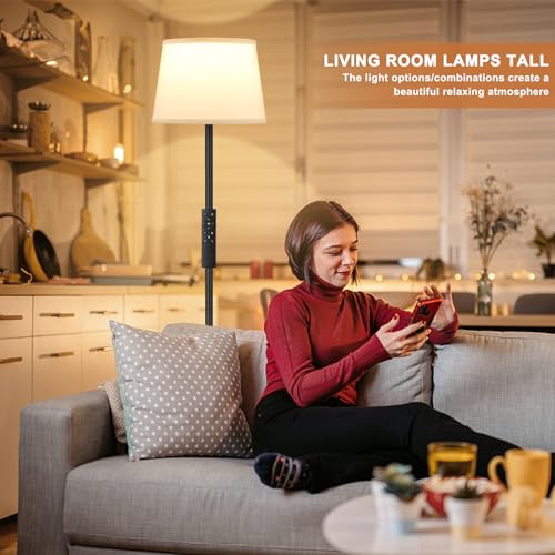 Modern Floor Lamp with Remote Control, Adjustable Brightness, Foot Switch, Easy Assembly - Image 6